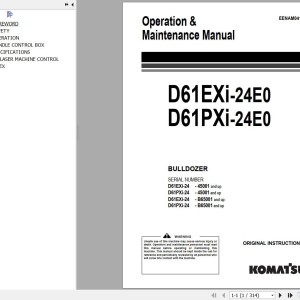Komatsu D61EXI-24E0 D61PXI-24E0 Operation & Maintenance Manual EENAM04121