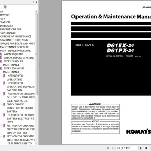 Komatsu D61PX-24 D61PX-24 Operation & Maintenance Manual KEAM096506