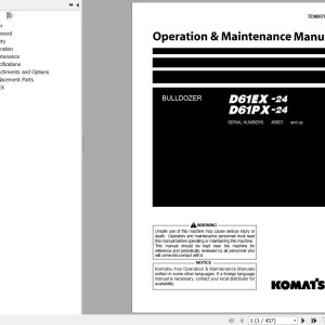 Komatsu D61PX-24 D61PX-24 Operation & Maintenance Manual TEN00709-07
