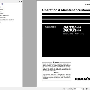 Komatsu D61PXI-24 D61PXI-24 Operation & Maintenance Manual PEN02046-00