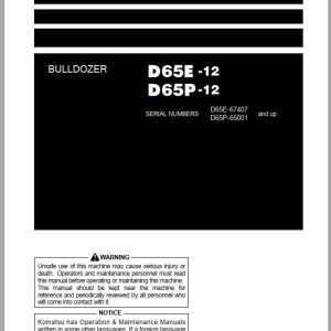 Komatsu D65E-12 D65P-12 Operation & Maintenance Manual PEN00460-03