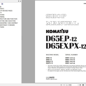 Komatsu D65E-12 to D65PX-12 Shop Manual SEBM001925