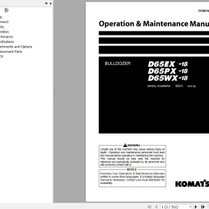 Komatsu D65EX-18 D65PX-18 D65WX-18 Operation & Maintenance Manual PEN01671-05