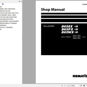 Komatsu D65EX-18 D65PX-18 D65WX-18 Shop Manual SEN06900-03