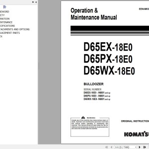 Komatsu D65EX-18E0 D65PX-18E0 D65WX-18E0 Operation & Maintenance Manual EENAM03764