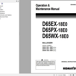 Komatsu D65EX-18E0 D65PX-18E0 D65WX-18E0 Operation & Maintenance Manual EENAM03765