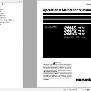 Komatsu D65EX-18E0 D65PX-18E0 D65WX-18E0 Operation & Maintenance Manual PEN01833-01