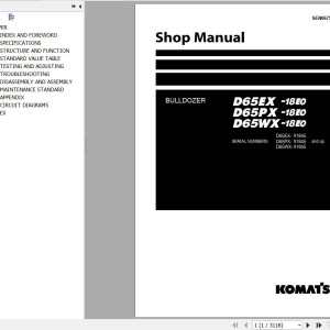 Komatsu D65EX-18E0 D65PX-18E0 D65WX-18E0 Shop Manual SEN06756-05