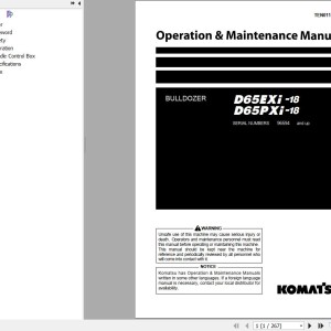 Komatsu D65EXI-18 D65PXI-18 Operation & Maintenance Manual TEN01130-00