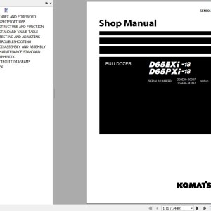 Komatsu D65EXI-18 D65PXI-18 Shop Manual SEN06646-08