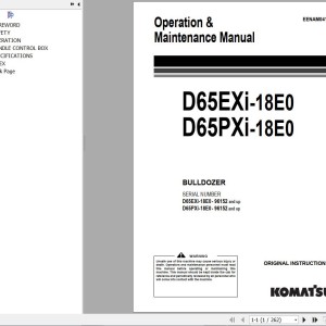 Komatsu D65EXI-18E0 D65PXI-18E0 Operation & Maintenance Manual EENAM04172