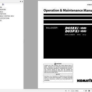 Komatsu D65EXI-18E0 D65PXI-18E0 Operation & Maintenance Manual PEN01781-01