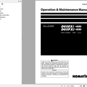 Komatsu D65EXI-18E0 D65PXI-18E0 Operation & Maintenance Manual PEN01934-00