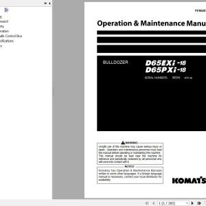 Komatsu D65PXI-18 D65PXI-18 Operation & Maintenance Manual PEN02031-00