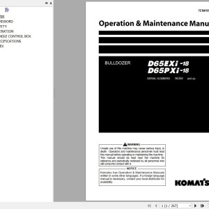 Komatsu D65PXI-18 D65PXI-18 Operation & Maintenance Manual TEN01091-00