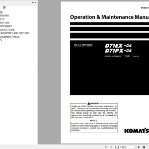 Komatsu D71EX-24 D71PX-24 Operation & Maintenance Manual PEN01701-05