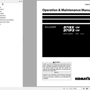 Komatsu D71EX-24 D71PX-24 Operation & Maintenance Manual PEN01701-07