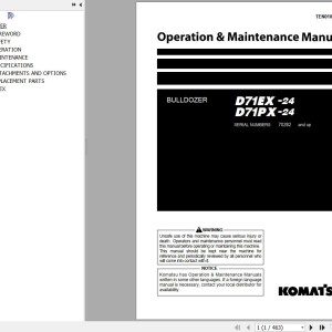 Komatsu D71EX-24 D71PX-24 Operation & Maintenance Manual TEN01043-04