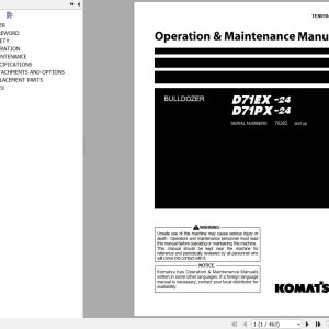 Komatsu D71EX-24 D71PX-24 Operation & Maintenance Manual TEN01043-05