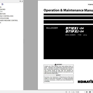 Komatsu D71EXI-24 D71PXI-24 Operation & Maintenance Manual PEN01850-00