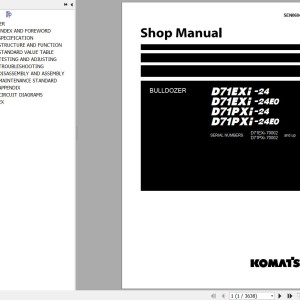 Komatsu D71EXI-24 to D71PXI-24E0 Shop Manual SEN06842-08