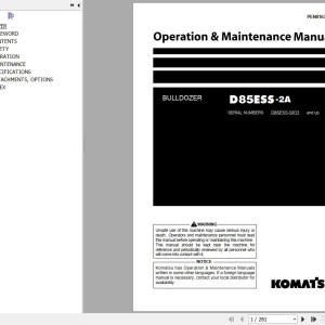Komatsu D85ESS-2A Operation & Maintenance Manual PEN01634-02