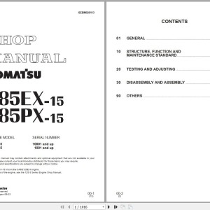 Komatsu D85EX-15 D85PX-15 Shop Manual SEBM029113