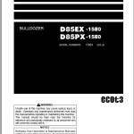 Komatsu D85EX-15E0 D85PX-15E0 Operation & Maintenance Manual PEN01209-05