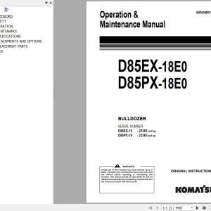 Komatsu D85EX-18E0 D85PX-18E0 Operation & Maintenance Manual EENAM03733