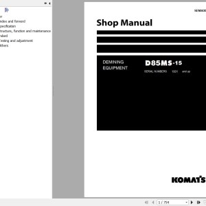 Komatsu D85MS-15 Shop Manual SEN04305-02
