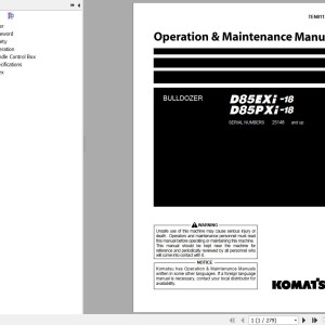Komatsu D85PXI-18 D85PXI-18 Operation & Maintenance Manual TEN01132-00