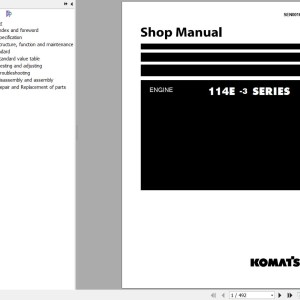 Komatsu Engine 114E-3 Series Shop Manual SEN00169-21