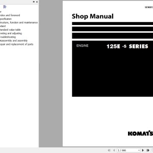 Komatsu Engine 125E-5 Series Shop Manual SEN00177-20