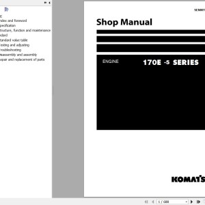 Komatsu Engine 170E-5 Series Shop Manual SEN00190-17