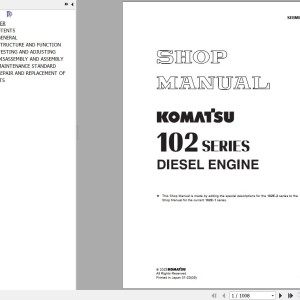 Komatsu Engine 4D102E-1 Series Shop Manual SEBM010026