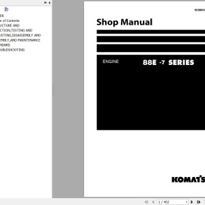 Komatsu Engine 88E-7 Series Shop Manual SEN06599-02