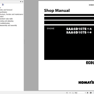 Komatsu Engine SAA6D107E-1-A SAA6D107E-1-B Shop Manual SEN06615-01