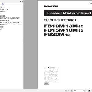 Komatsu FB10M-12 to FB20M-12 Operation & Maintenance Manual TEN00719-04