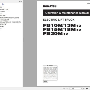 Komatsu FB10M-12 to FB20M-12 Operation & Maintenance Manual TEN00719-05