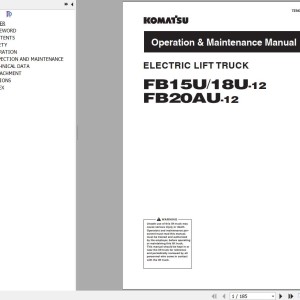 Komatsu FB15U FB18U-12 FB20AU-12 Operation & Maintenance Manual TEN00718-04
