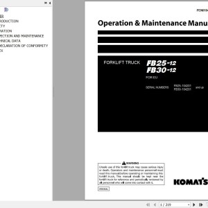 Komatsu FB25-12 FB30-12 Operation & Maintenance Manual PEN01847-00