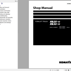 Komatsu FB25-12 FB30-12 Shop Manual SEN06636-05