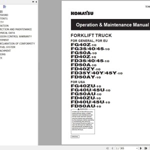 Komatsu FD35-10 to FD50AY-10 Operation & Maintenance Manual TEN00715-10