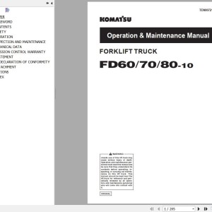Komatsu FD60-10 to FD80-10 Operation & Maintenance Manual TEN00721-08