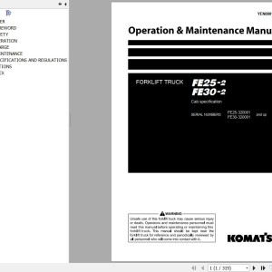 Komatsu FE25-2 FE30-2 Operation & Maintenance Manual YEN00011-01