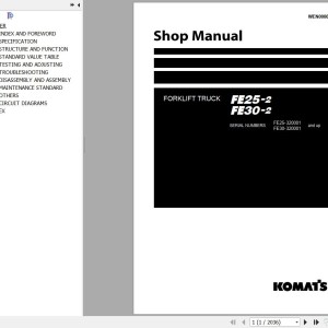 Komatsu FE25-2 FE30-2 Shop Manual WEN00009-00