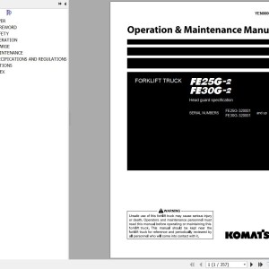 Komatsu FE25G-2 FE30G-2 Operation & Maintenance Manual YEN00008-00