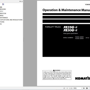 Komatsu FE25G-2 FE30G-2 Operation & Maintenance Manual YEN00008-01