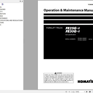 Komatsu FE25G-2 FE30G-2 Operation & Maintenance Manual YEN00009-00