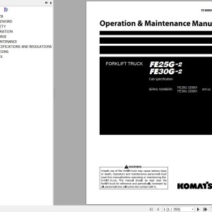 Komatsu FE30G-2 FE30G-2 Operation & Maintenance Manual YEN00009-01